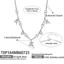 Polished steel reindeer zircon necklace length and pendant specification guide