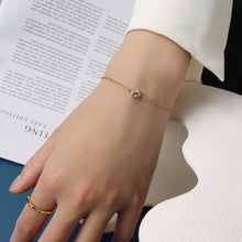 316L Stainless Steel 18K PVD Gold Single Stone Chain Bracelet made with 316L stainless steel and 18K PVD gold finish for wholesale jewelry buyers - image 3