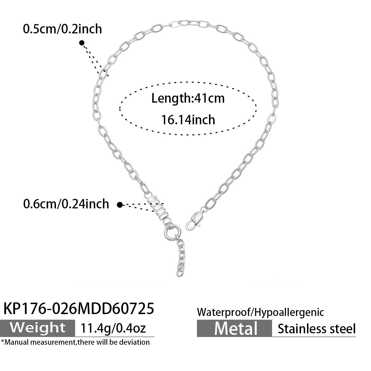 Polished steel star T-bar necklace chain length and celestial detail specification guide