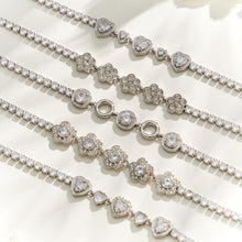 Steel zircon chain bracelets flat lay