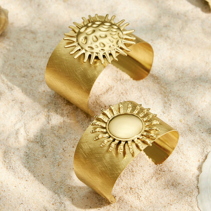 316L Stainless Steel 18K PVD Gold Sun Bangle made with 316L stainless steel and 18K PVD gold finish for wholesale jewelry buyers - image 10