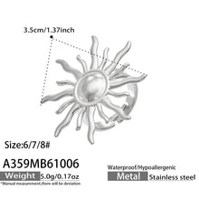 316L Stainless Steel 18K PVD Gold Sunburst Ring made with 316L stainless steel and 18K PVD gold finish for wholesale jewelry buyers - image 10