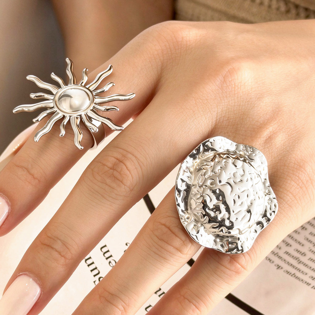 316L Stainless Steel 18K PVD Gold Sunburst Ring made with 316L stainless steel and 18K PVD gold finish for wholesale jewelry buyers - image 7