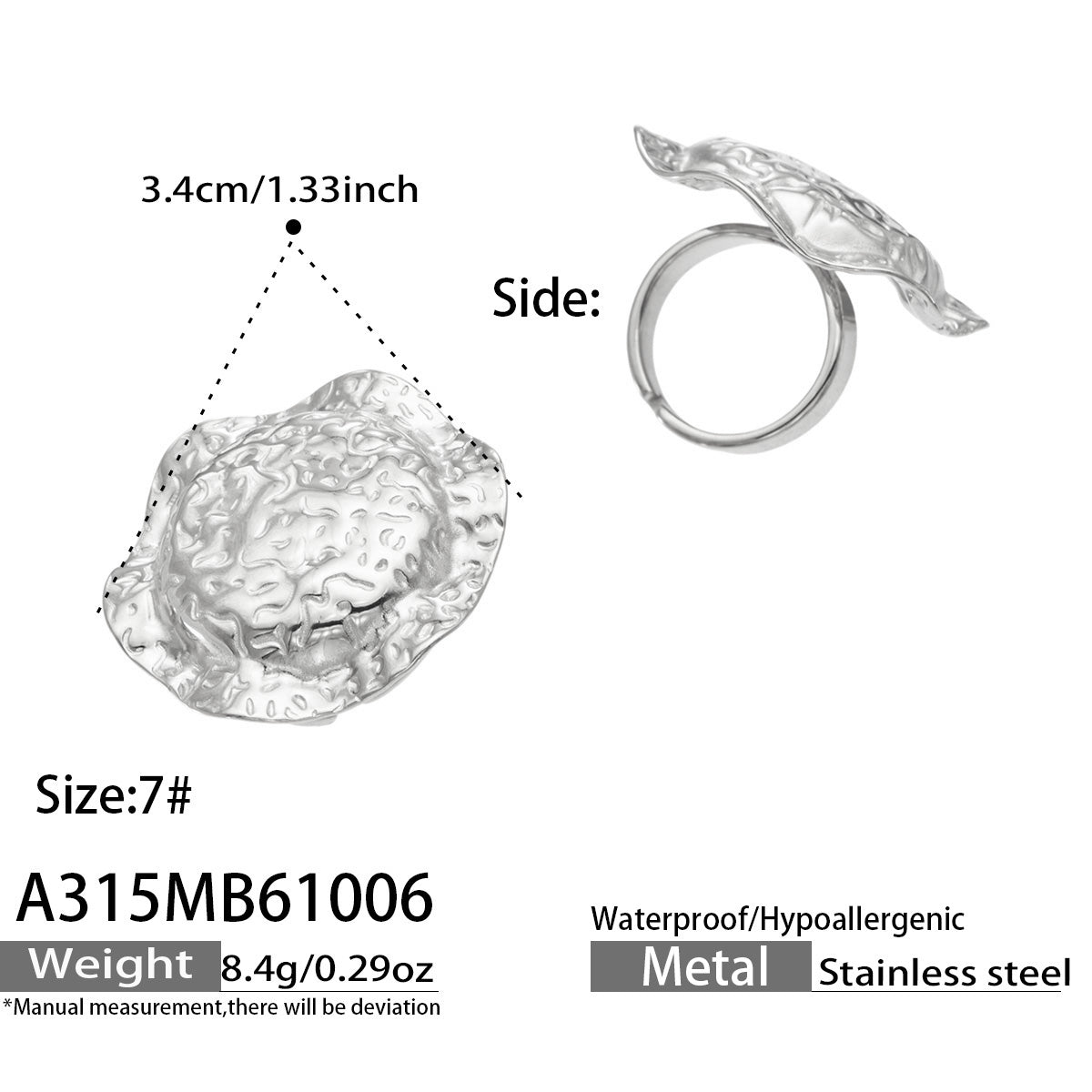316L Stainless Steel 18K PVD Gold Sunburst Ring made with 316L stainless steel and 18K PVD gold finish for wholesale jewelry buyers - image 8