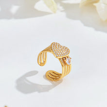 316L Stainless Steel 18K PVD Gold Sunflower Zircon Open Ring made with 316L stainless steel and 18K PVD gold finish for wholesale jewelry buyers - image 6