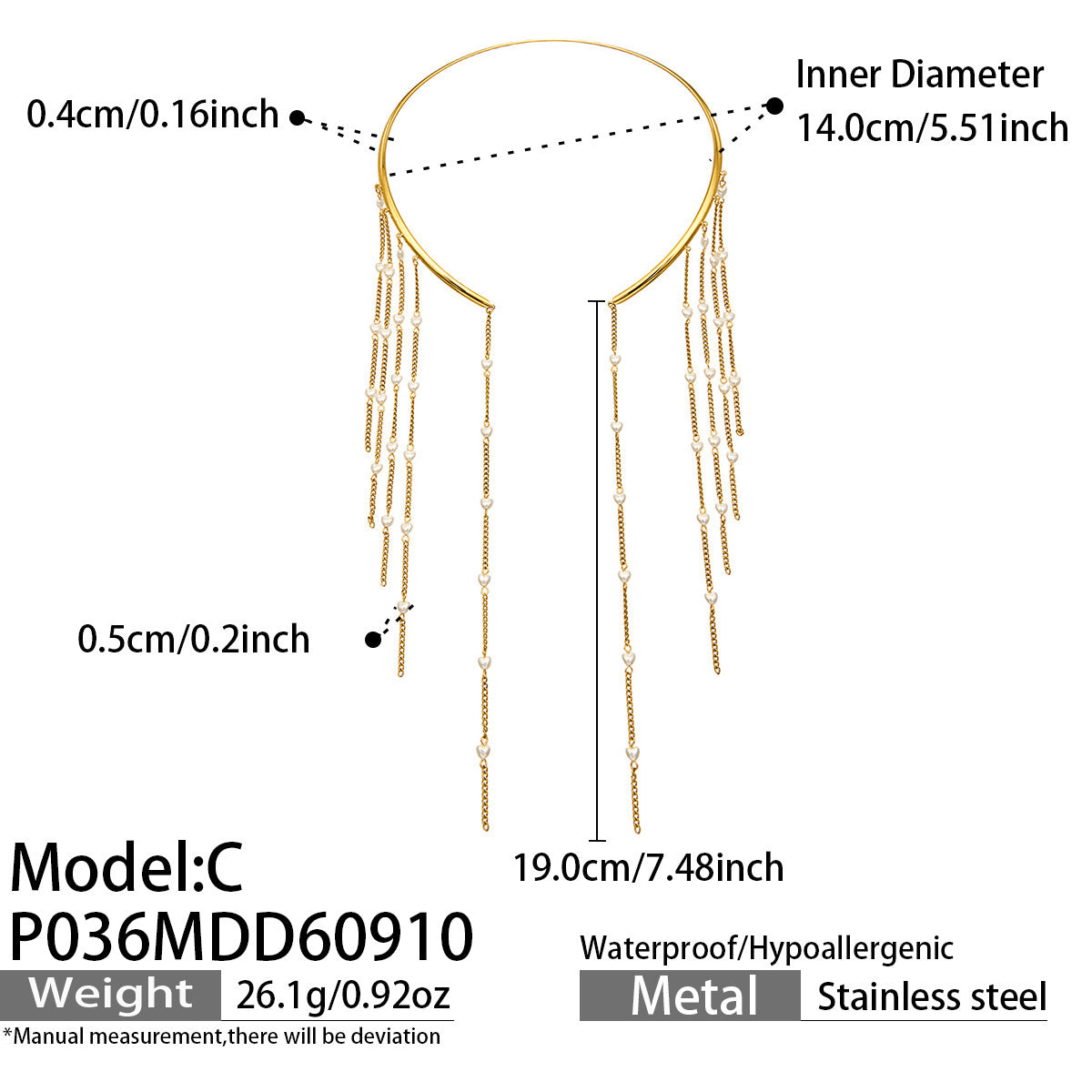 316L Stainless Steel 18K PVD Gold Tassel Necklace and Choker Collection made with 316L stainless steel and 18K PVD gold finish for wholesale jewelry buyers - image 10