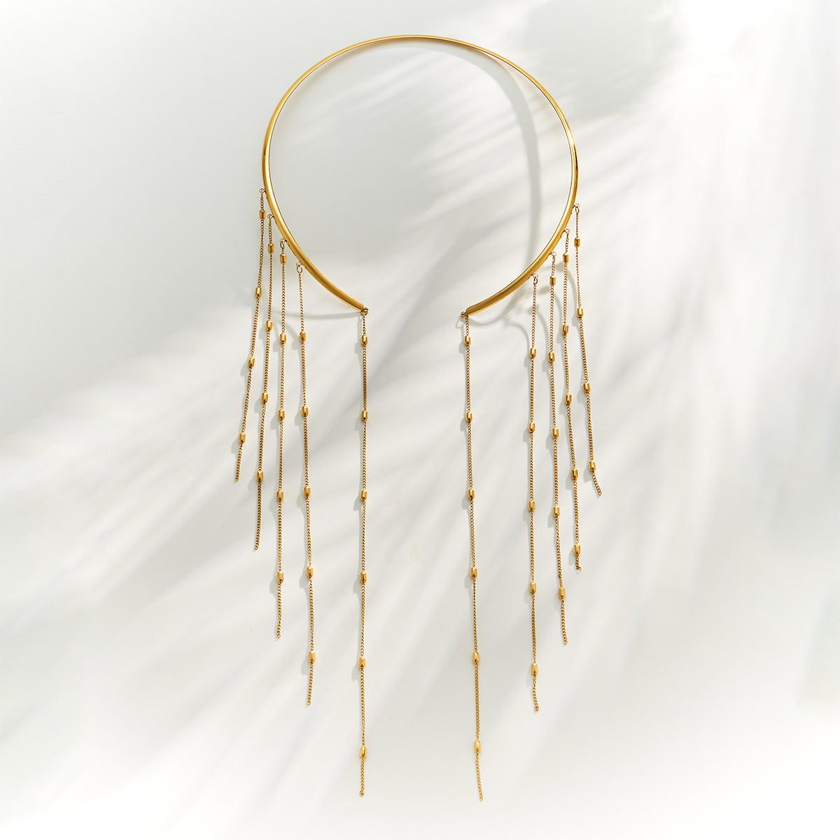 316L Stainless Steel 18K PVD Gold Tassel Necklace and Choker Collection made with 316L stainless steel and 18K PVD gold finish for wholesale jewelry buyers - image 5