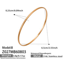 Textured rose gold-tone slim stackable bangle size and product detail guide