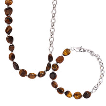 316L Stainless Steel 18K PVD Gold Tiger Eye Stone Bracelet and Necklace made with 316L stainless steel and 18K PVD gold finish for wholesale jewelry buyers - image 4