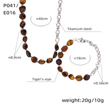 316L Stainless Steel 18K PVD Gold Tiger Eye Stone Bracelet and Necklace made with 316L stainless steel and 18K PVD gold finish for wholesale jewelry buyers - image 7