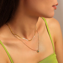 316L Stainless Steel 18K Gold PVD  Natural Gemstone Layering Jewelry Set Necklace & Earrings