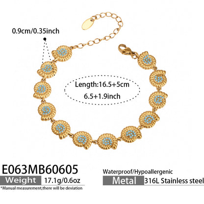 316L Stainless Steel 18K PVD Gold Turquoise Ocean Bracelet made with 316L stainless steel and 18K PVD gold finish for wholesale jewelry buyers - image 12