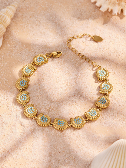 316L Stainless Steel 18K PVD Gold Turquoise Ocean Bracelet made with 316L stainless steel and 18K PVD gold finish for wholesale jewelry buyers - image 5