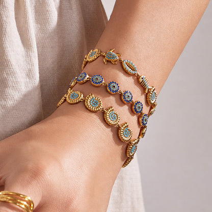 316L Stainless Steel 18K PVD Gold Turquoise Ocean Bracelet made with 316L stainless steel and 18K PVD gold finish for wholesale jewelry buyers - image 9