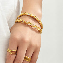 304 Stainless Steel 18K PVD Gold Twist Rope Zircon Bangle made with 304 Stainless Steel and 18K PVD gold finish for wholesale jewelry buyers - image 13