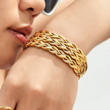 304 Stainless Steel 18K PVD Gold Twist Rope Zircon Bangle made with 304 Stainless Steel and 18K PVD gold finish for wholesale jewelry buyers - image 15
