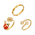 316L Stainless Steel 18K PVD Gold Twisted Rope Ring