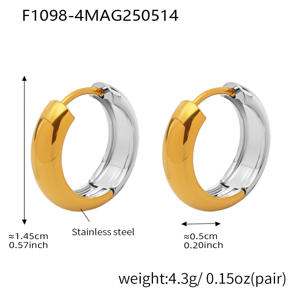 Two-Tone Minimalist Hoop Earrings | 316L Stainless Steel