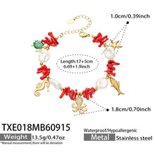 TXE018 gold-tone ocean animal charm bracelet 17+5 cm size details