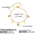 Bracelet / TXE034 Four-Petal Flower Zircon Pendant / Gold / 17+5 cm