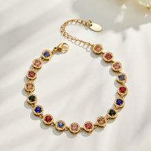 Multicolor zircon bracelet flat lay