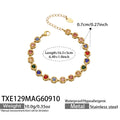 Bracelet / TXE129 Multicolor Zircon / Gold