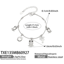TXE135 stainless steel charm bracelet size and pendant details