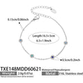 Necklace / Blue CZ – Polished Steel / 41 + 5 cm