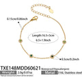 Necklace / Green CZ – 18K Gold Plated / 41 + 5 cm