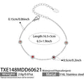 Necklace / Red CZ – Polished Steel / 41 + 5 cm