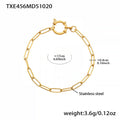 Gold Plain Paperclip Chain Bracelet 17cm