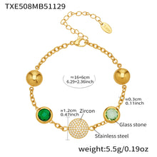 Measurement guide for the red glass stone bracelet, part of our hypoallergenic jewelry for sensitive skin.