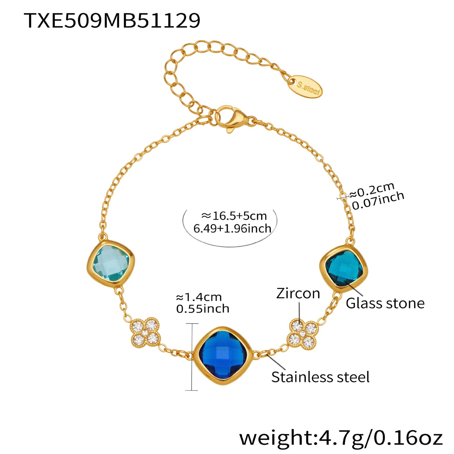 316L Stainless Steel Glass Stone Jewelry Set | Wholesale
