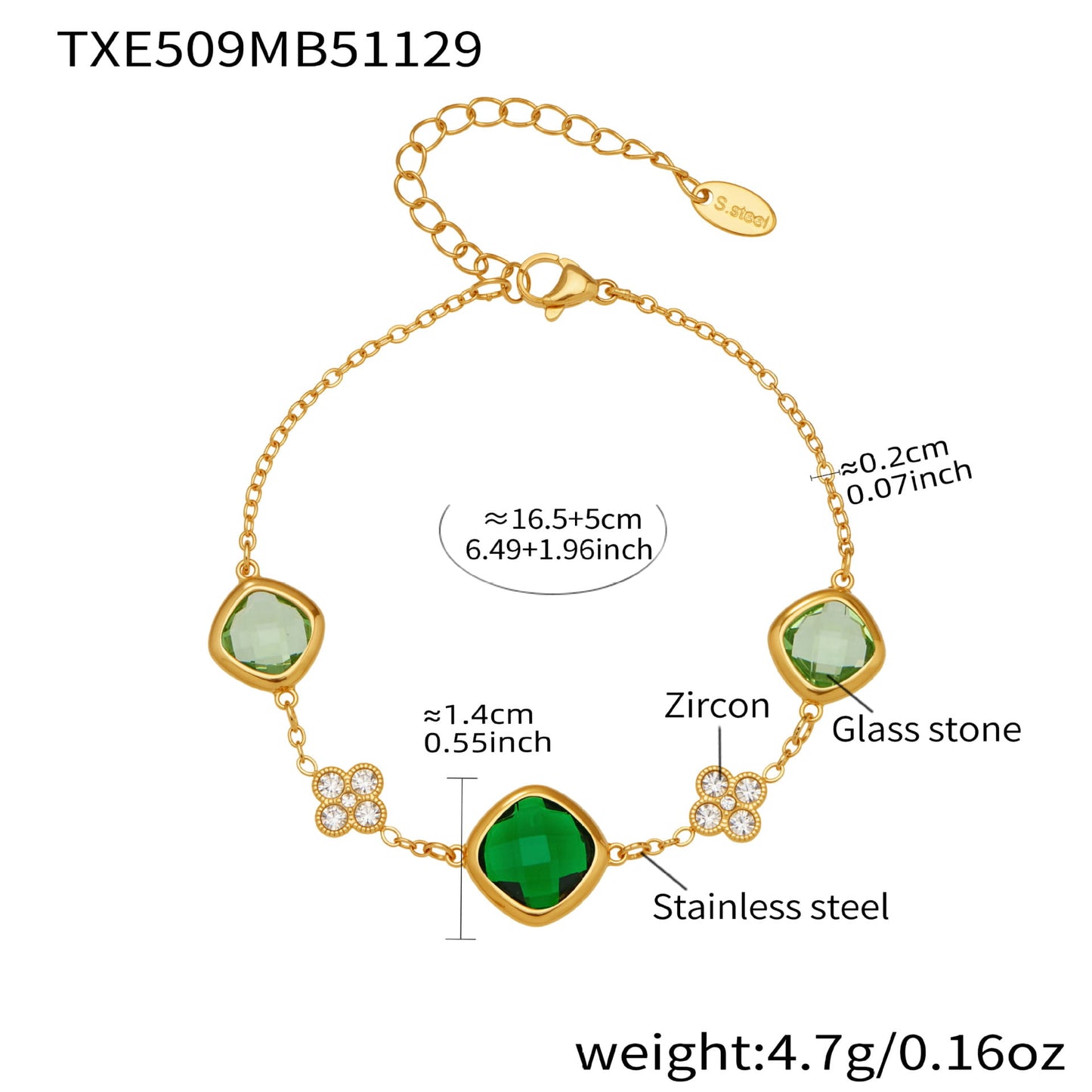 316L Stainless Steel Glass Stone Jewelry Set | Wholesale