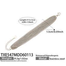 TXE547A steel bracelet size details, 17.5+5 cm length and 1.5 cm width