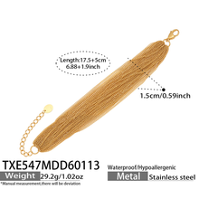 TXE547B gold bracelet size details, 17.5+5 cm length and 1.5 cm width