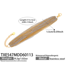 TXE547BA two-tone bracelet size details, 17.5+5 cm length and 1.5 cm width
