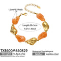 TXE600 – Bracelet / Orange Resin Gold / 20+5 cm