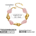 TXE600 – Bracelet / Pink Resin Gold / 20+5 cm