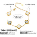 Black and White Clover - Gold Tone / 17+5 cm