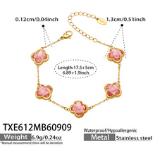 TXE612 deep pink zircon bracelet size details, 17+5 cm