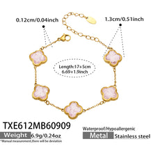 TXE612 light pink zircon bracelet size details, 17+5 cm