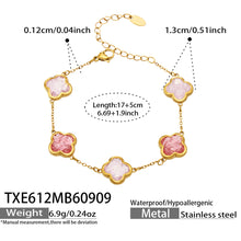 TXE612 mixed pink zircon bracelet size details, 17+5 cm
