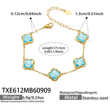 TXE612 sky blue zircon bracelet size details, 17+5 cm