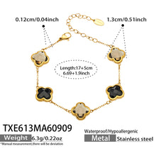 TXE613 black zircon bracelet size details, 17+5 cm