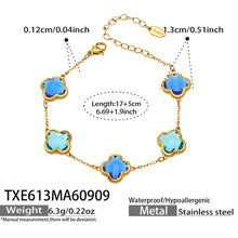 TXE613 blue zircon bracelet size details, 17+5 cm