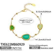 TXE622 green cat eye bracelet with 17.5+5 cm length and product specification details