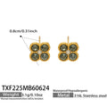Grey CZ - Gold / Earrings