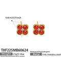Red CZ - Gold / Earrings