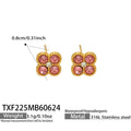 Magenta CZ - Gold / Earrings
